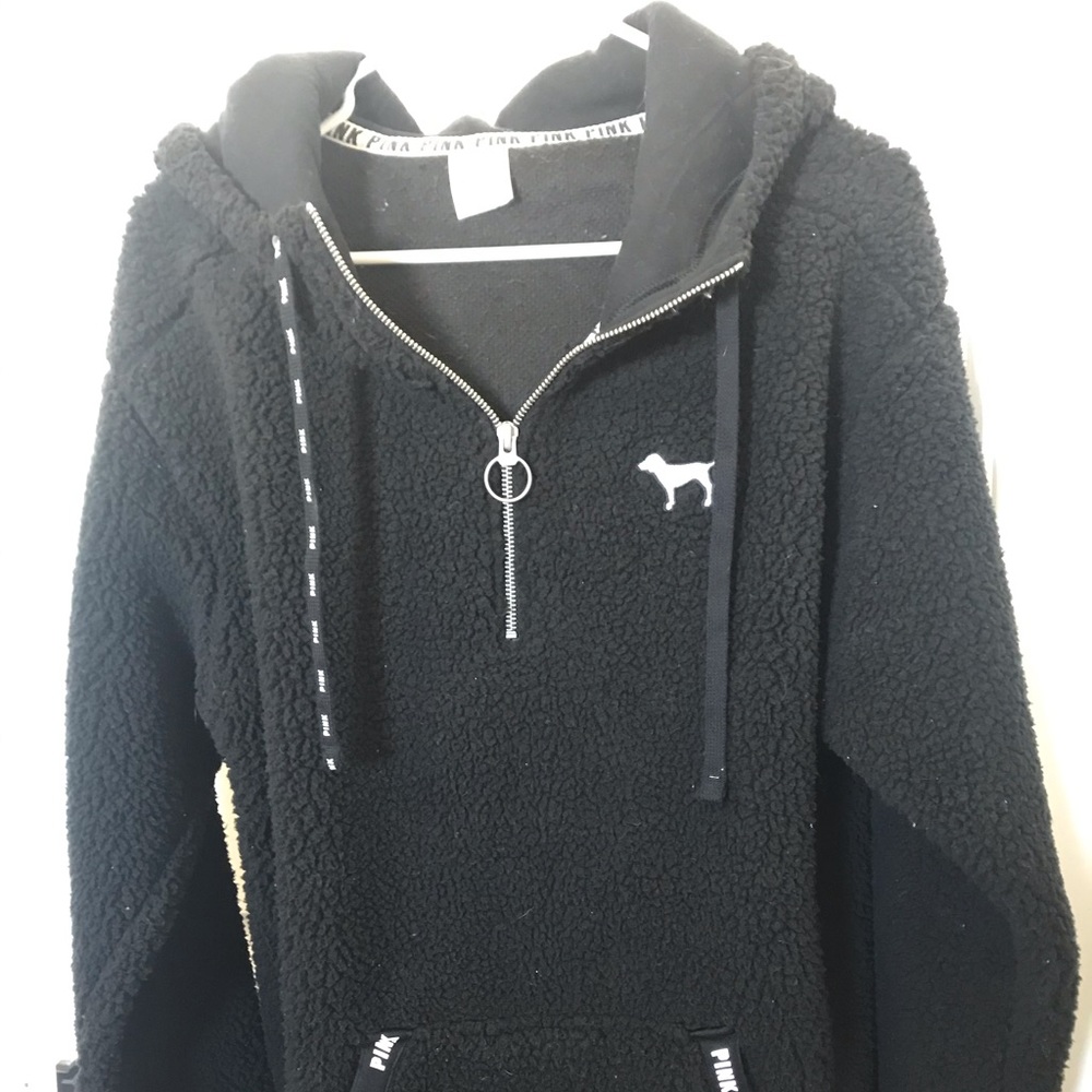 Oversized Victoria’s Secret Pink Sherpa 1/4 zip